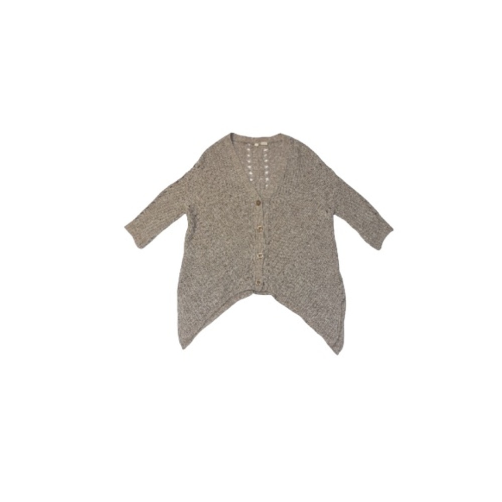 Anthropologie Moth Tan Knit High Low Cardigan - Women’s Size Small